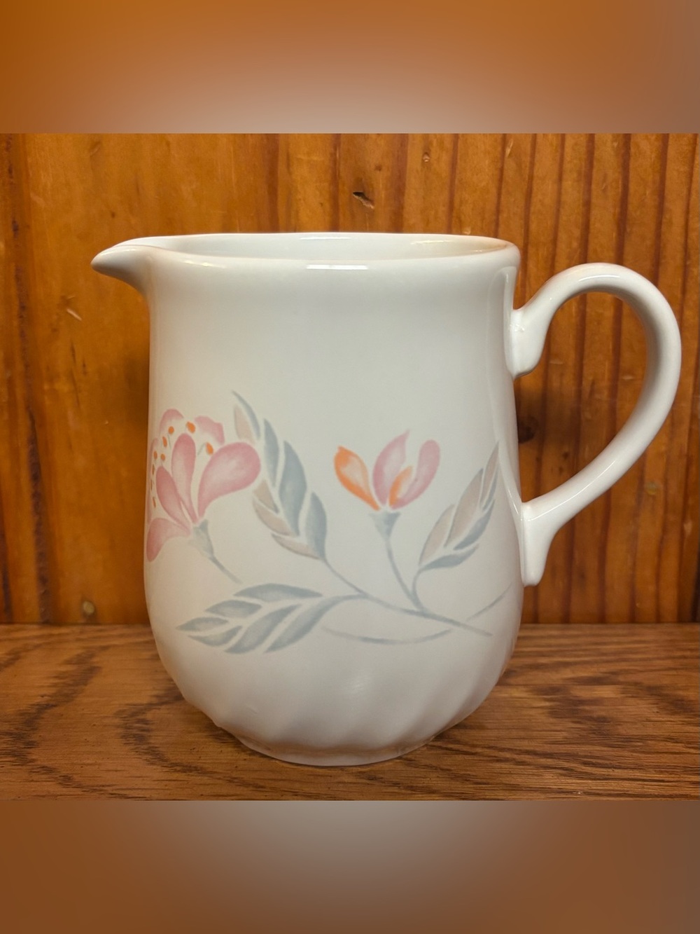 VTG Corelle Coordinates Pink Trio Stoneware Creamer Pitcher Swirl